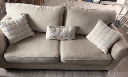 Beige Fabric Two-Seat Sofa