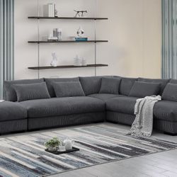 New! Deep Seating Sectional, Extra Comfortable Gray Sectional, Sectional Sofa, Sofa And Ottoman, Sectionals, Couch, Sectional Couch, Sofa, Large Couch