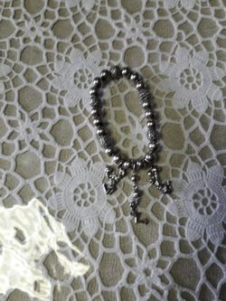 Silver bracelet with 3charms