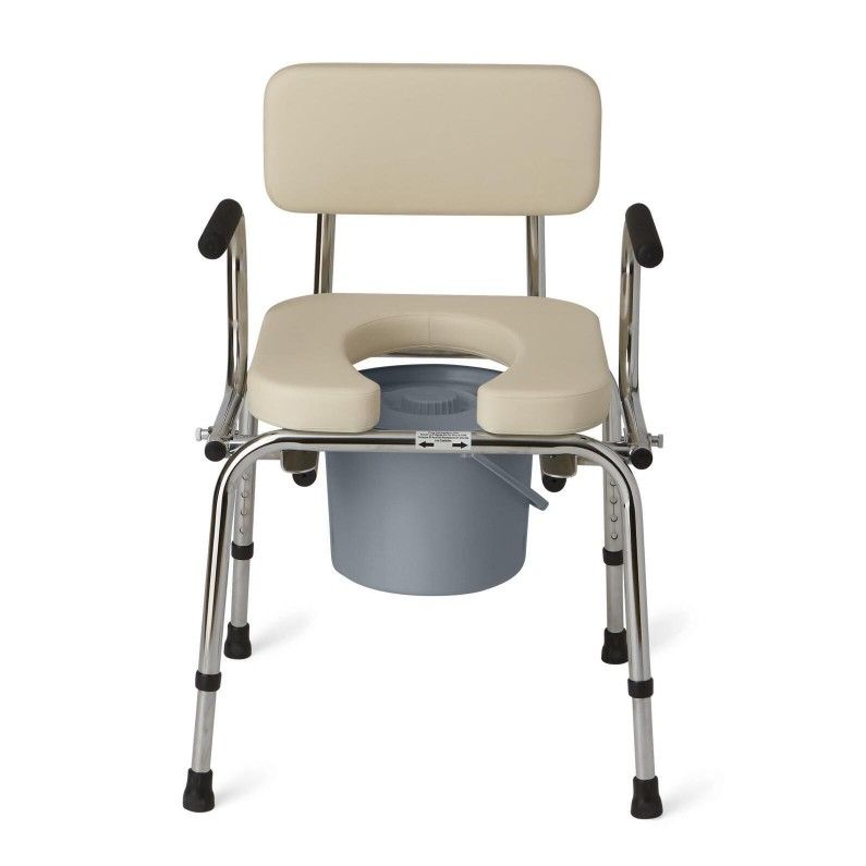 Medline Drop Arm Commode with Padded Seat and Back