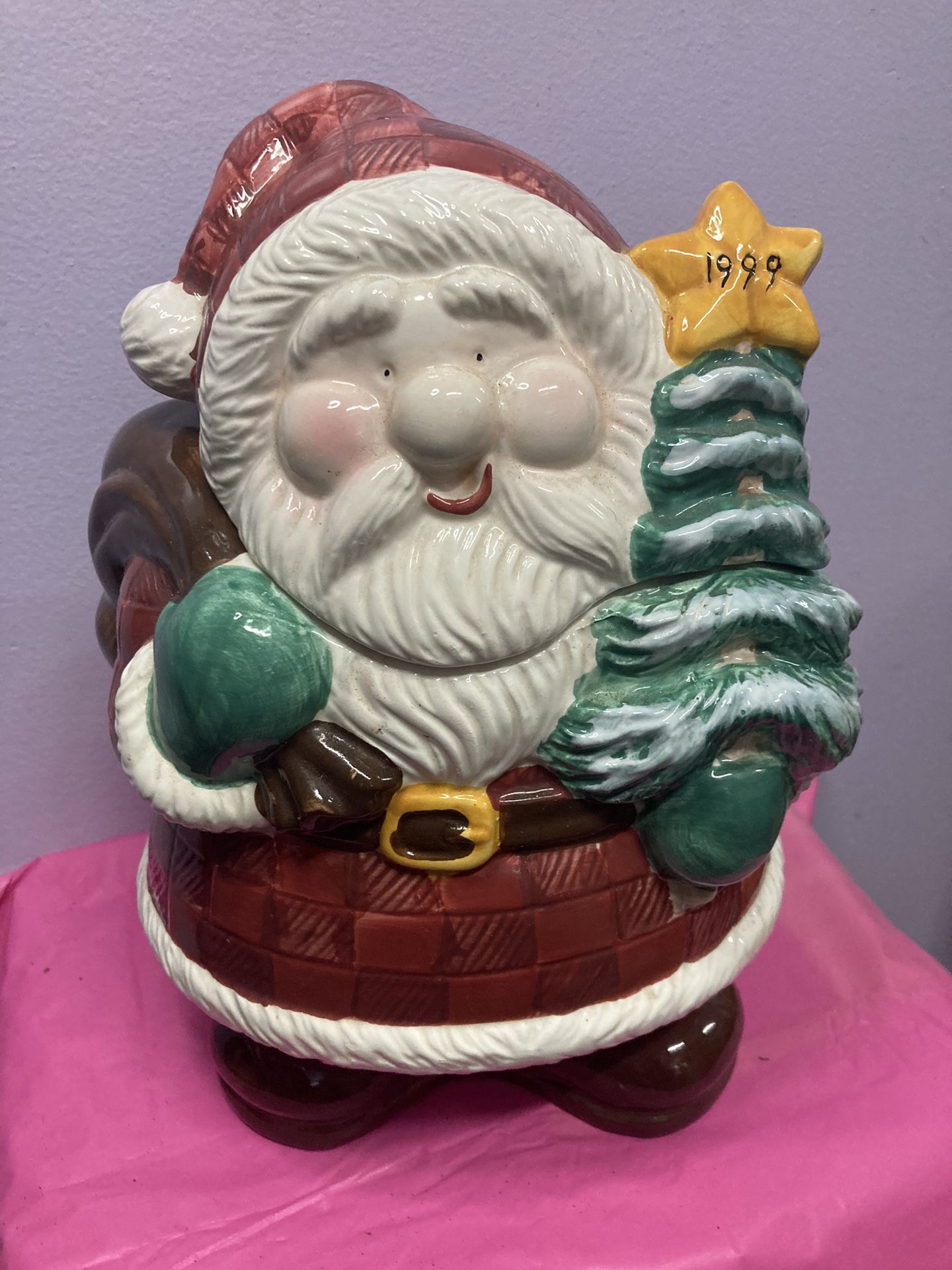 Santa Cookie Jar, Vintage 1999, Ceramic In