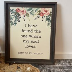 Hobby Lobby Floral Wooden Picture Frame I Have Found Whom My Soul Loves Song Of Solomon