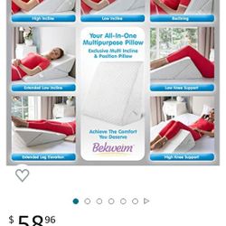 Adjustable Bed Wedge Pillow, 7-in-1 Memory Foam Pillow Incline and Sleep Positioner, Adjusts to Your Comfort, Helps with Acid Reflux, Gerd, Heartburn,