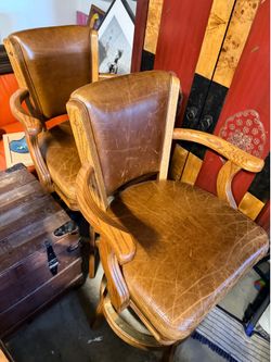 2 Bar stools High Quality Leather chairs