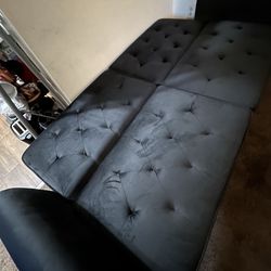 Futon bed couch black