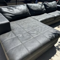 Black L Shape Couch 