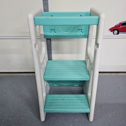 Costzon Kids Kitchen Step Stool Learning Tower Helper Teal/White *Pick-up In Great Bridge*