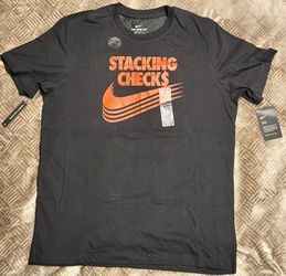 Nike Stacking Checks Dri-Fit T-Shirt Black infrared Cotton Blend DD9349-010