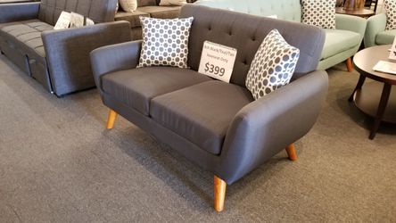 Brand new retro 60" loveseat + 2 accent pillows