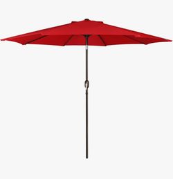 NEW BLISSUN BRIGHT RED 9FT UMBRELLA.