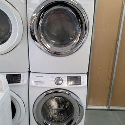 Samsung Front Load Washer And Stackable Gas Dryer Set 