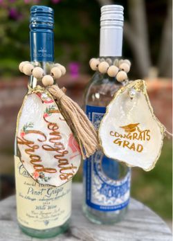 Handmade oyster shell ornaments – congratulations graduate/congrats grad/graduation