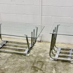 City Furniture “Rachel”chrome & glass coffee & 1 side table