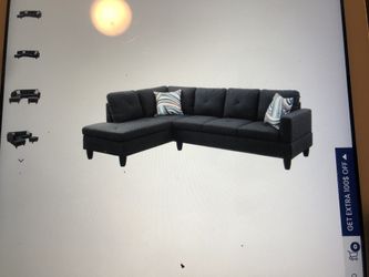 Brand New Sectional Two Big Boxes Dark Grey