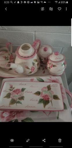 Dishes flower design 65 pieces