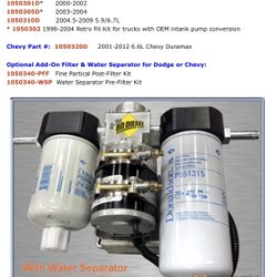 BD Diesel Lift Pump, Used w/Ultra Low Miles, Dodge Freightliner Cummins Rv