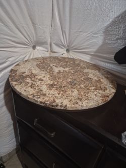 Round Faux Marble Lazy Susan - 360° Rotating Dining Table Turntable