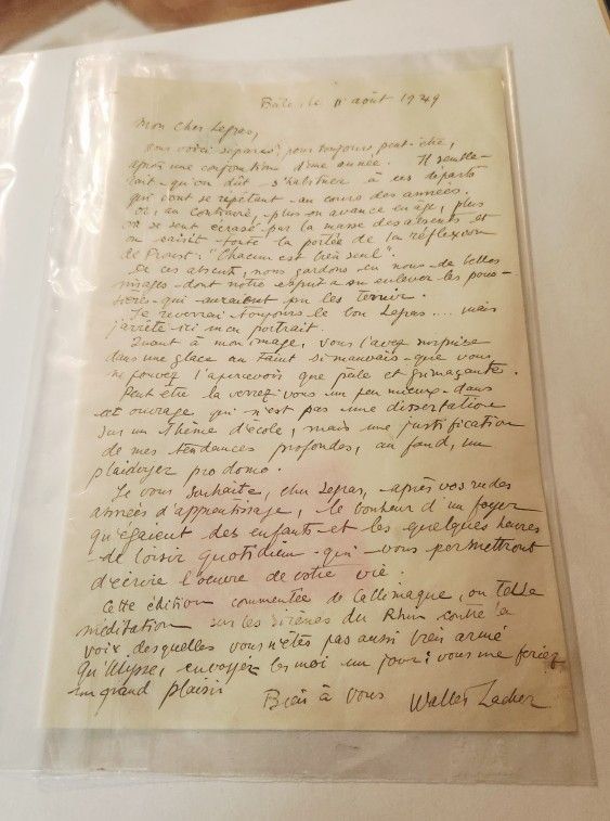 1949 French Letter: Post War Feelings By French Author (Transcibed)