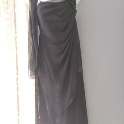 Black Flowing Evening Dress (Brand New)