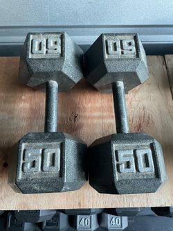 50lbs Hex Dumbbell Weights….  Home Gym Fitness….
