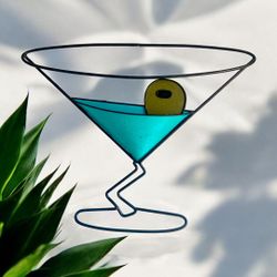 Mid Century Modern Metal Martini Wall Art