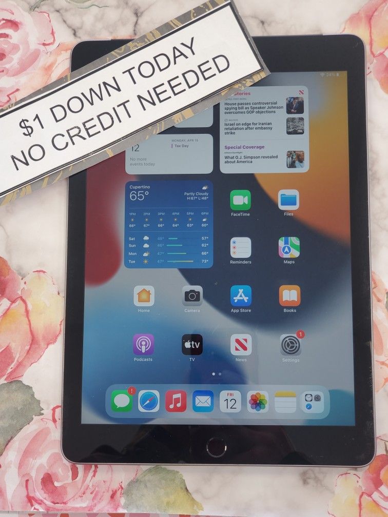 Apple IPad 6th Gen Tablet Pay $1 DOWN AVAILABLE - NO CREDIT NEEDED