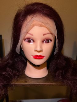 Dark Burgundy Lace Front Long Wavy Wig