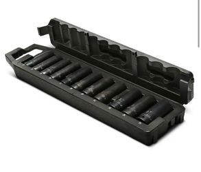 Husky 1/2 in. Drive Metric 6-Point Deep Impact Socket Set with Storage Case (9-Piece) @Tools-165