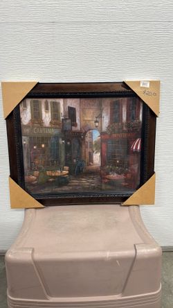 Beautiful Brown Wood Frame & Picture 