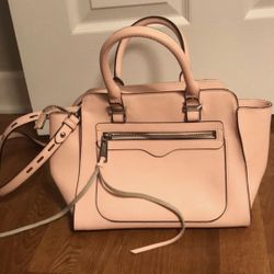 Rebecca Minkoff AVERY PINK purse satchel bag tassel zipper crossbody LEATHER euc   Fabulous! EUC.   Appx measurements:  10.25 l  4 w  9 d   Black lini
