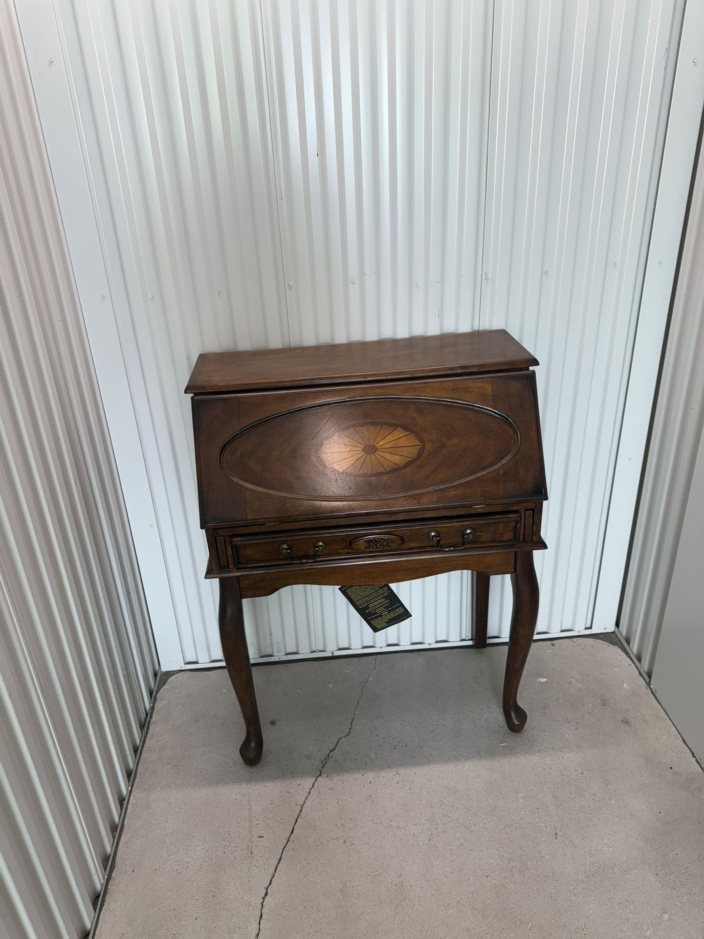 Vintage Drop Front Solid Wood Secretary Desk