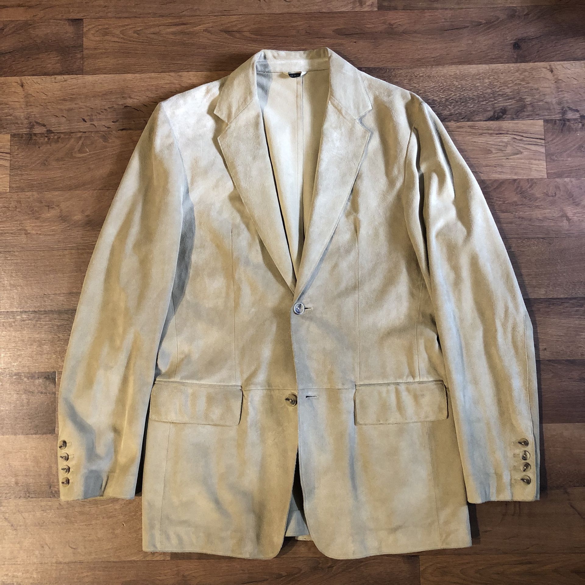 banana republic blazer jacket mens size 38r leather suede single vent.  . good used condition 