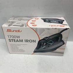 Sundu Steam Iron for Clothes with Rapid Heating Ceramic Coated Soleplate, 1700W with Precise Thermostat Dial, Self-Cleaning, Auto-Off, 15.21oz Water T