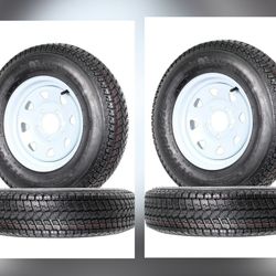 Towallmark 4 Trailer Tires Rims ST175/80D13 175/80 13 B78-13 Load Range C 5 Lug