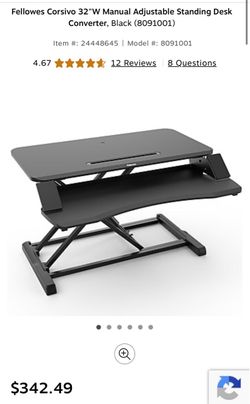 Fellowes Corsivo 32" Manual Standing Desk Converter