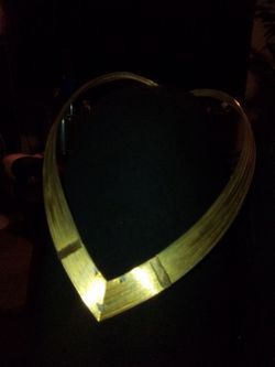Vintage gold necklace w hold hoops