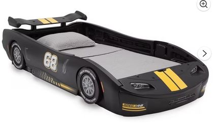 Delta Children Turbo Race Car Twin Bed - Black