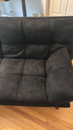 Futonbed suede like black 70” x 41” x 4”