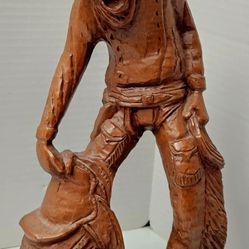 Vtg American Cowboy Red Mill Mfg Handcrafted Pecan Resin c1982
