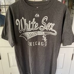 Chicago White Sox Baseball Club Majestic Tee Shirt Gray M 