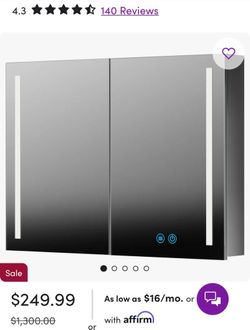 Medicine cabinet mirror with lights