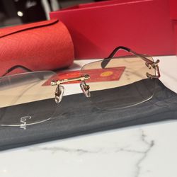 Cartier Frameless Black Sunglasses