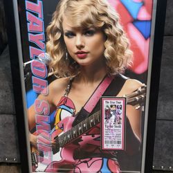 Taylor Swift Poster With Ticket And Facsimile Autograph 