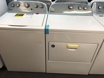 New scratch and dent whirlpool washer and dryer set. 1 year warranty