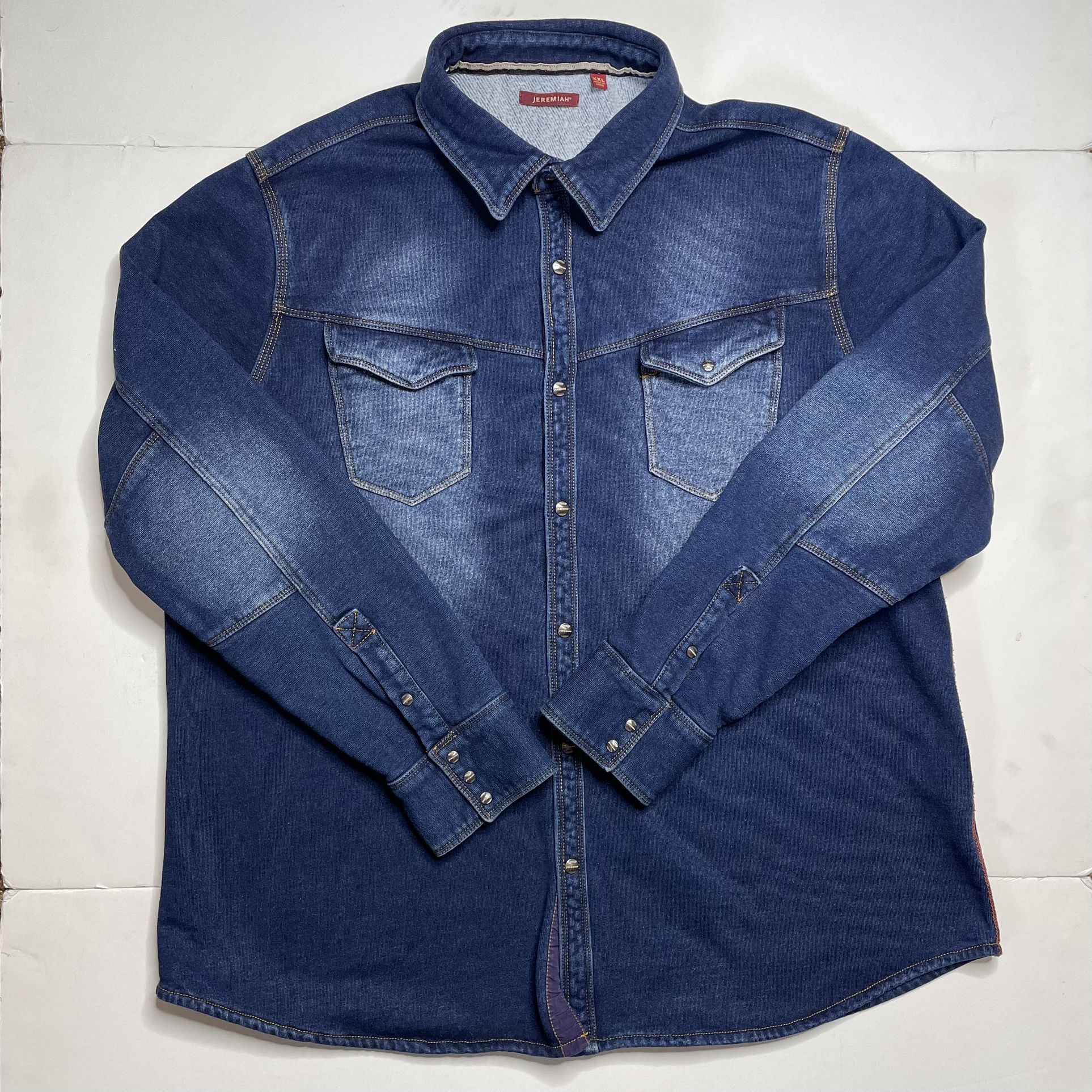 Jeremiah Jean Shirt XXL Fleece Lined Blue Denim