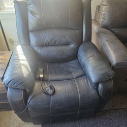 Leather Power Chair 