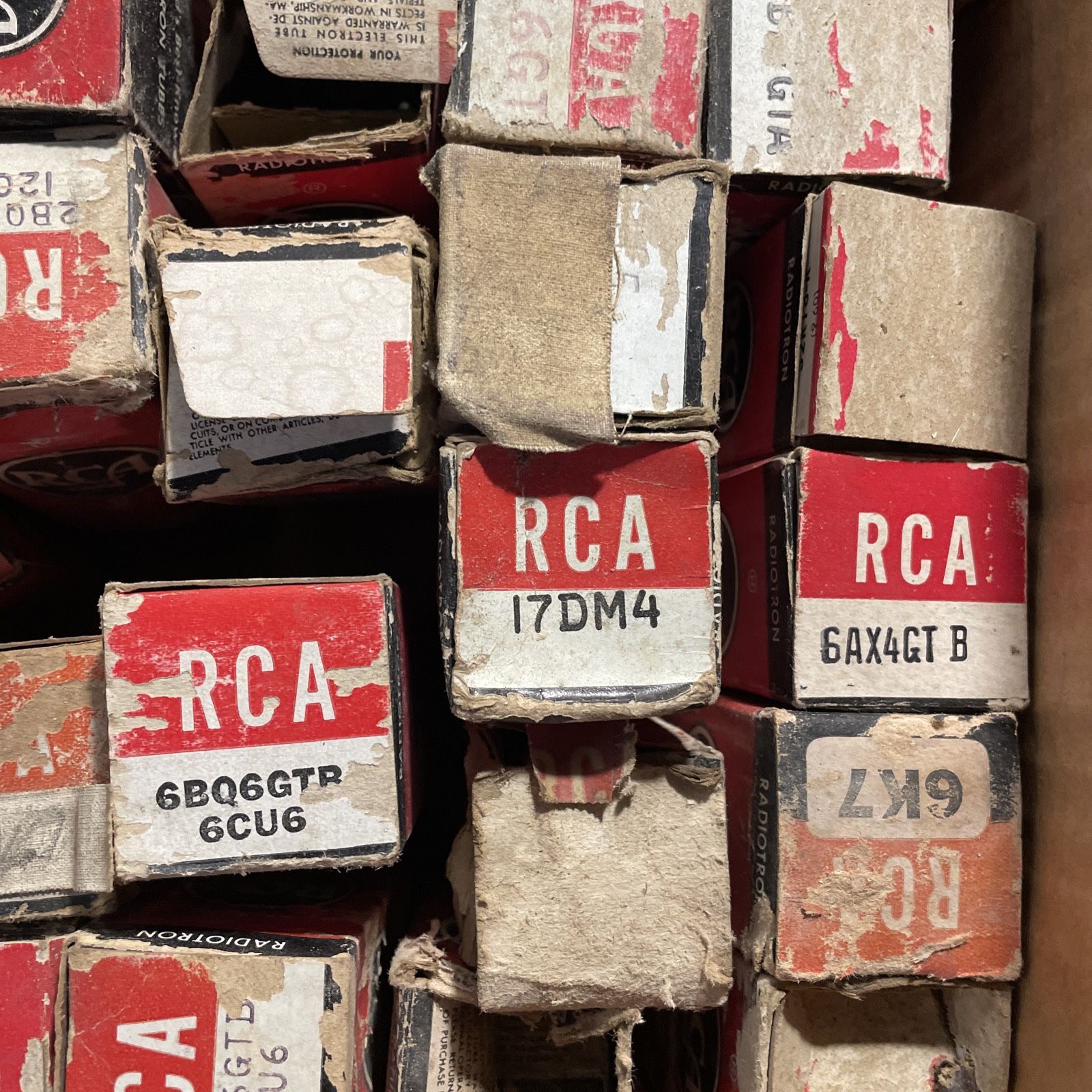 Lot Of 48 Vintage RCA Radio Tubes. New Old Stock InBoxes And Untested