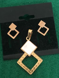 Cute earring and pendant set diagonal