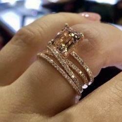 Beautiful Created Sparkling Topaz Ring Size 5 /6 /8 10