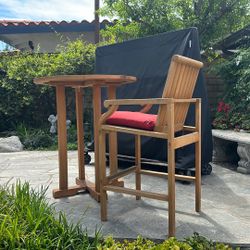 Teak High Table Bar Stools